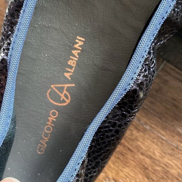 Giacomo Albiani ballet flats size shoes 8 womens navy blue leather comfort shoe - Picture 6 of 7